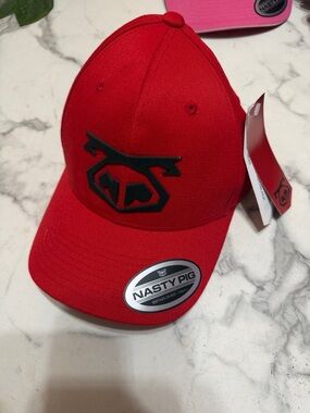 Nasty Pig Red Cap with Raised Black Logo